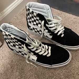 High top checkered vans